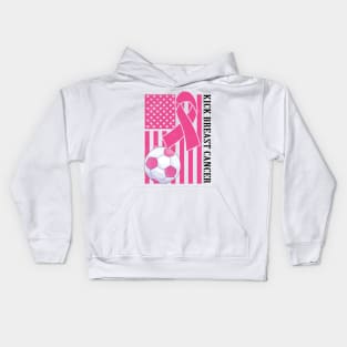 Kick Breast Cancer Awareness Soccer Pink Ribbon Kids Hoodie